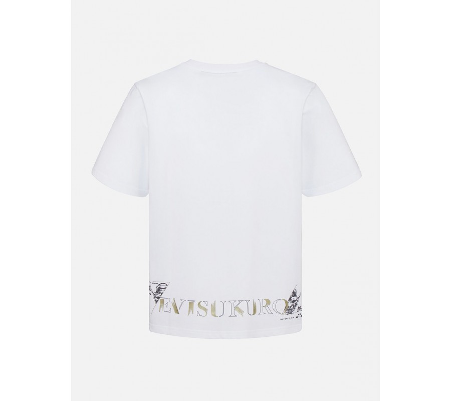T-shirt Evisu Brush Effect Logo et Hannya Skull Print