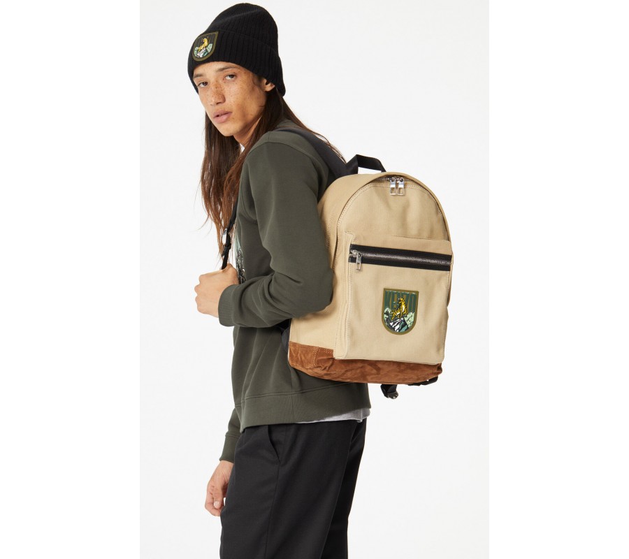 Kenzo Homme Grand sac à dos 'Tiger Mountain' 'Capsule Expedition' beige