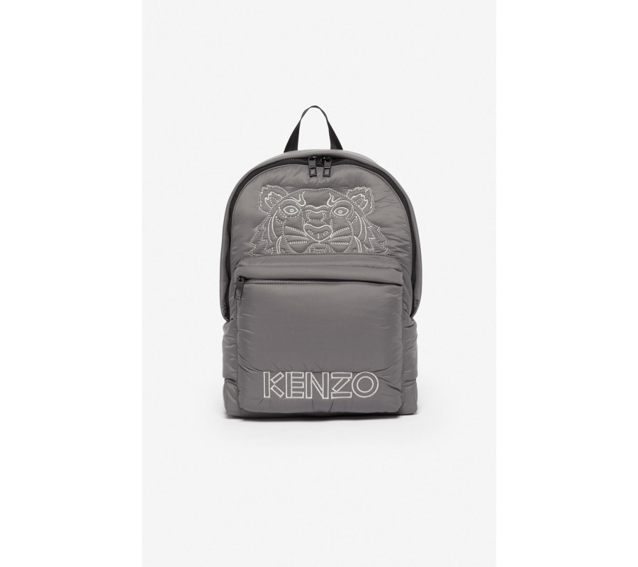 Kenzo Homme Grand sac à dos Tigre 'Capsule Expedition' anthracite