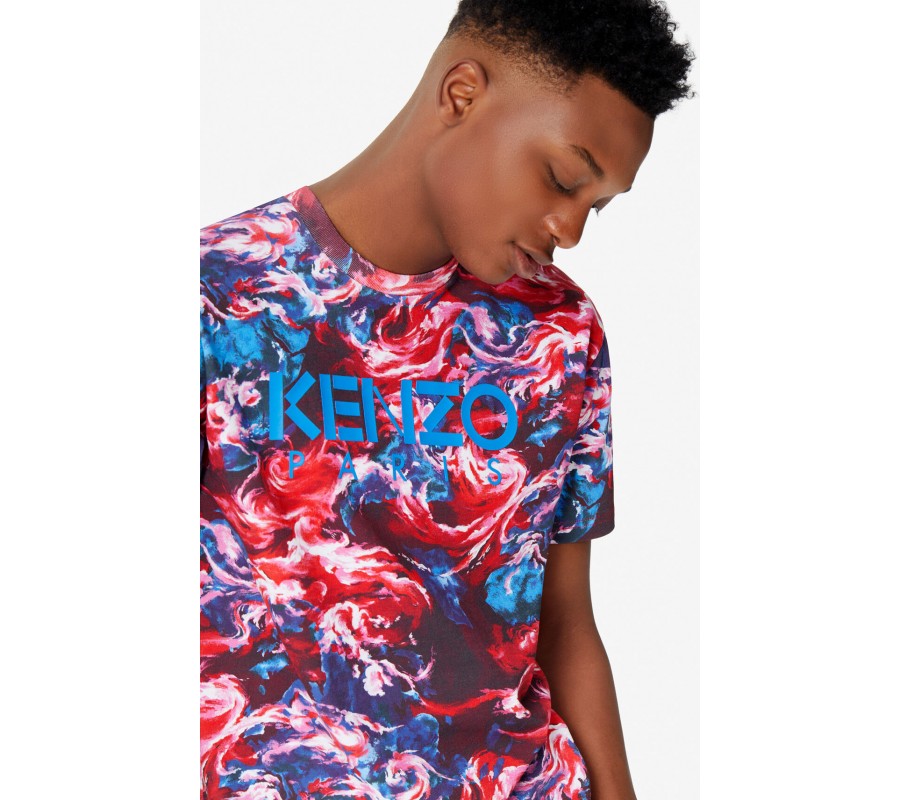 Kenzo Homme T-shirt 'KENZO World' rouge moyen