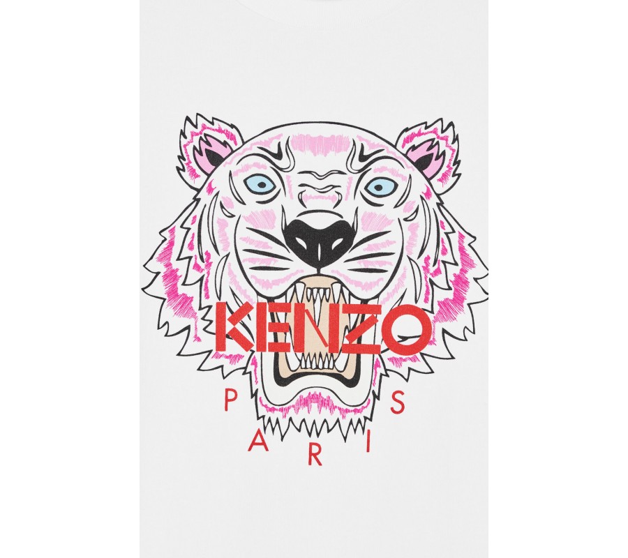 Kenzo Femme Robe t-shirt Tigre blanc
