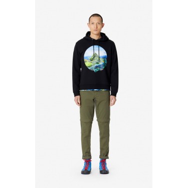 Kenzo Homme Sweatshirt à capuche 'Painted Landscape' noir