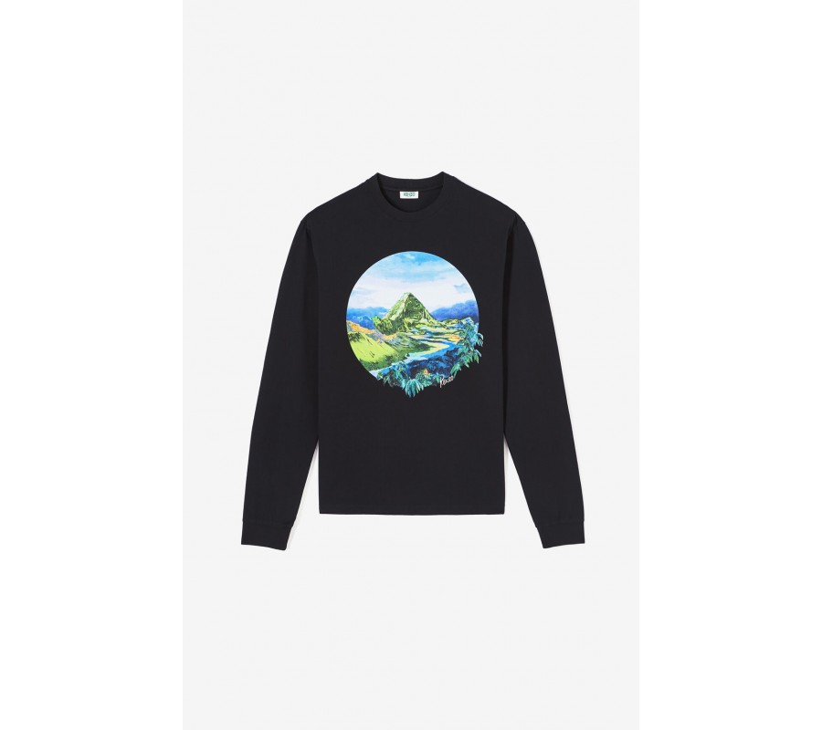 Kenzo Homme T-shirt 'Painted landscape' noir