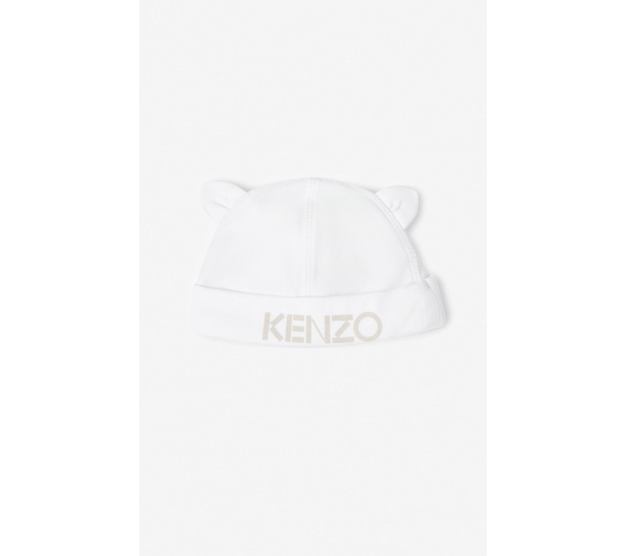 Kenzo Enfant Set dors-bien et bonnet 'Tiger Friends' gris perle