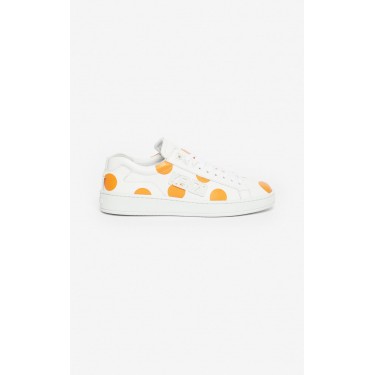 Kenzo chaussure Baskets Tennix 'Dots' orange fonce